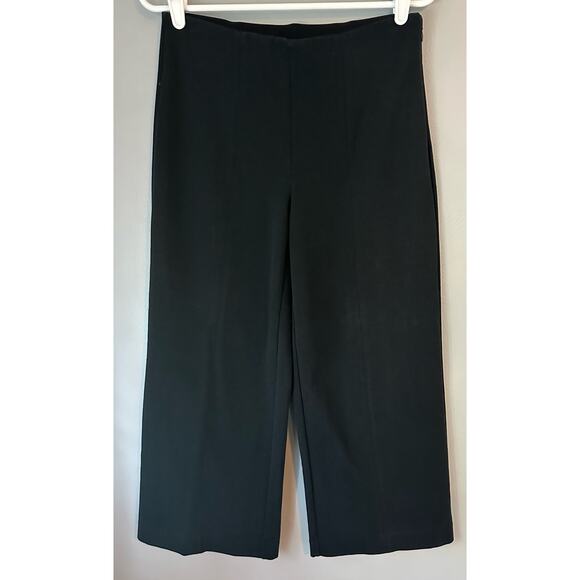 J.Crew Pants - J. Crew Cropped Wide Leg Black Pants Side zip with elastic waistband